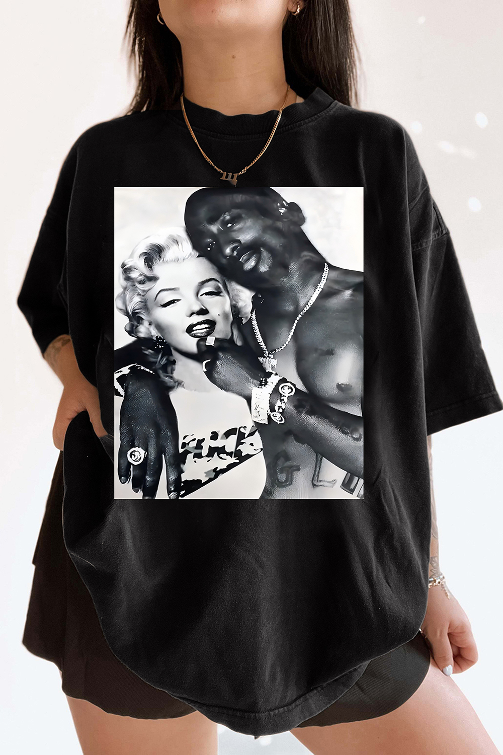 Tupac Shakur Marilyn Monroe Graphic Tee For Women
