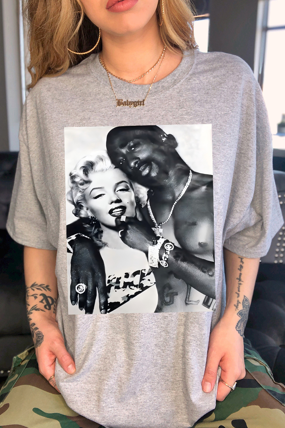 Tupac Shakur Marilyn Monroe Graphic Tee For Women