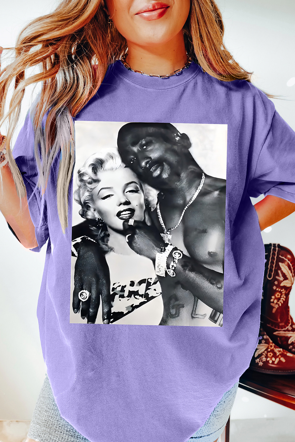 Tupac Shakur Marilyn Monroe Graphic Tee For Women