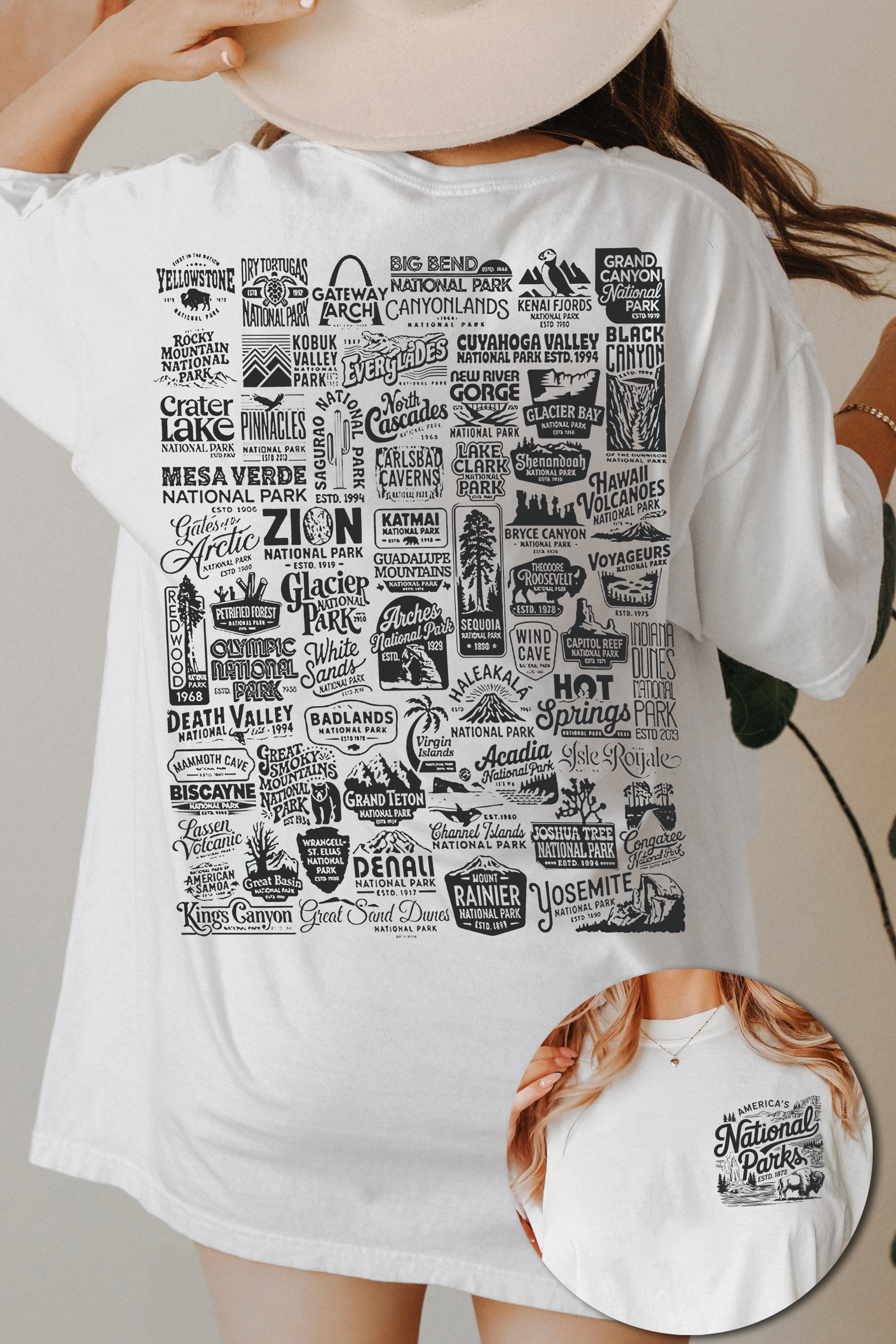Vintage National Park Tee For Women