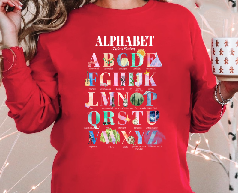 T S Swiftie Alphabet T- Sweatshirt