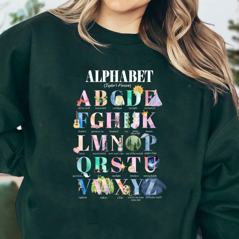 T S Swiftie Alphabet T- Sweatshirt
