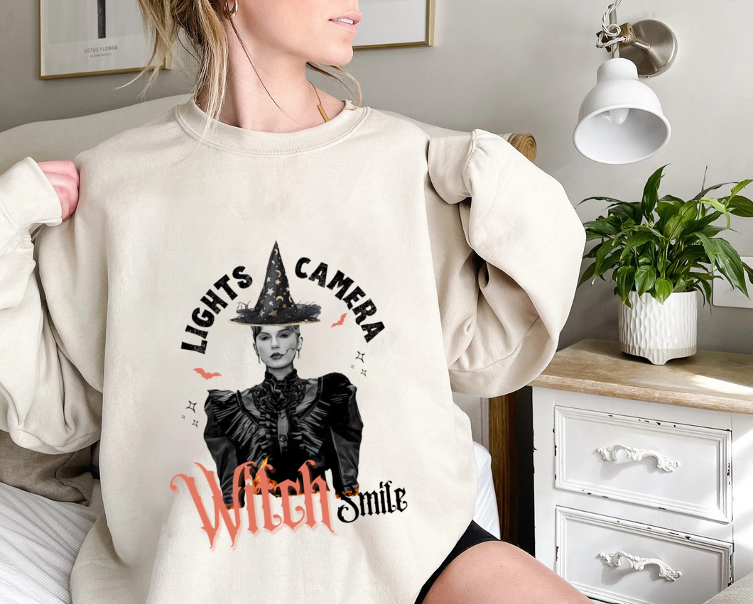 Light Camera Witch Smile Shirts, Halloween Taylor Swift Sweatshirt Gift for Fans