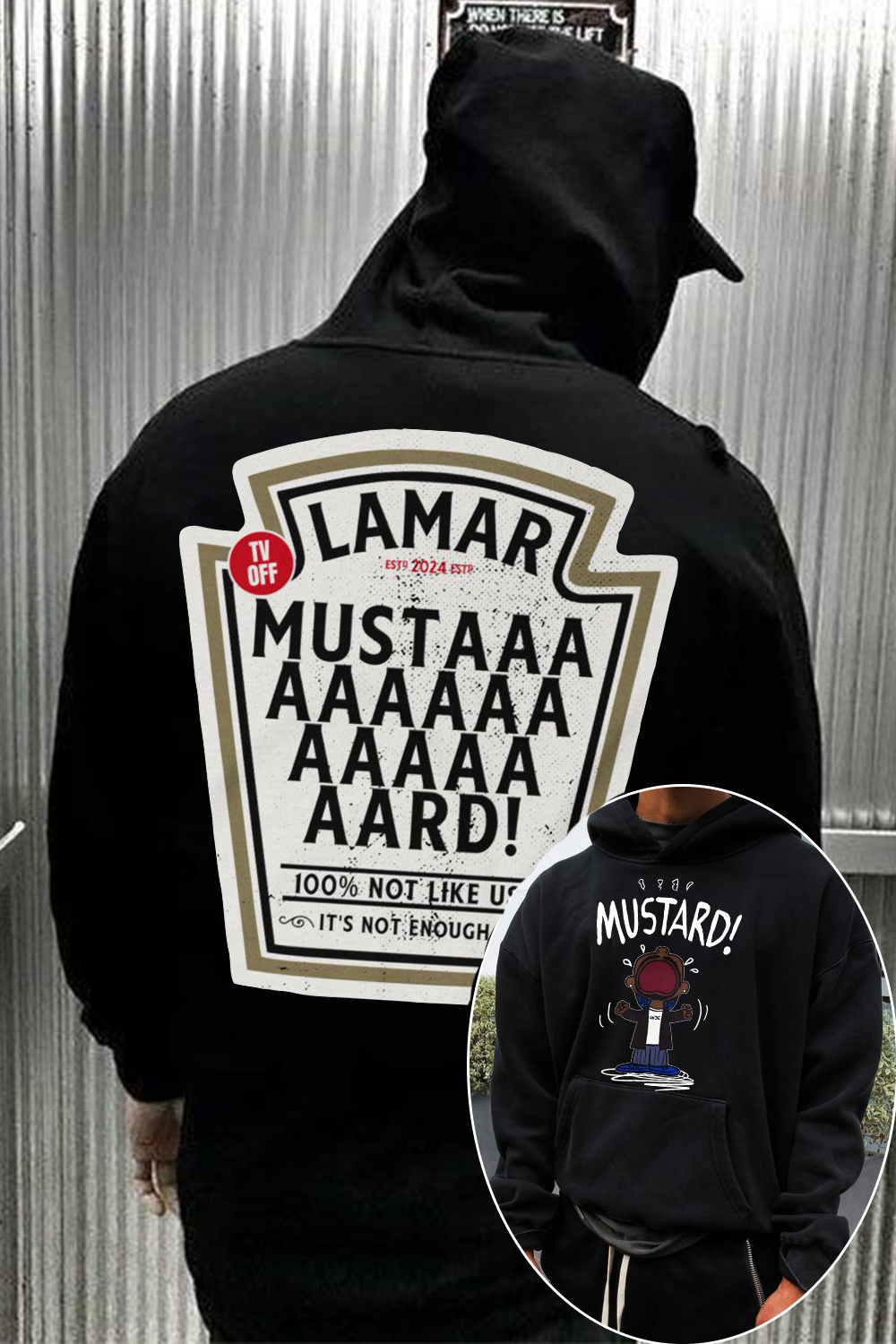 Kendrick Lamar GNX Mustard 2 Sides hoodie For Men