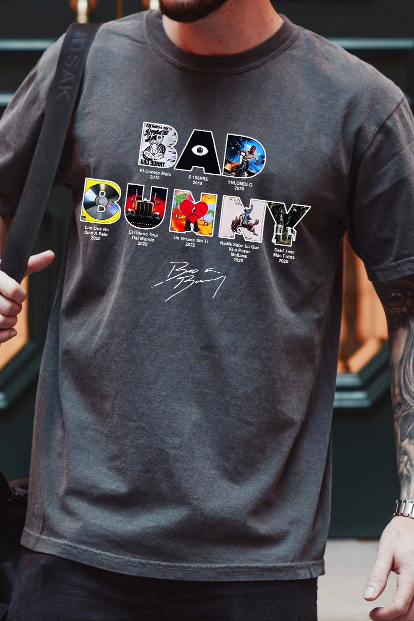 badbunny albums men's t-shirt