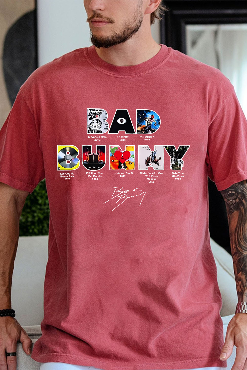 badbunny albums men's t-shirt
