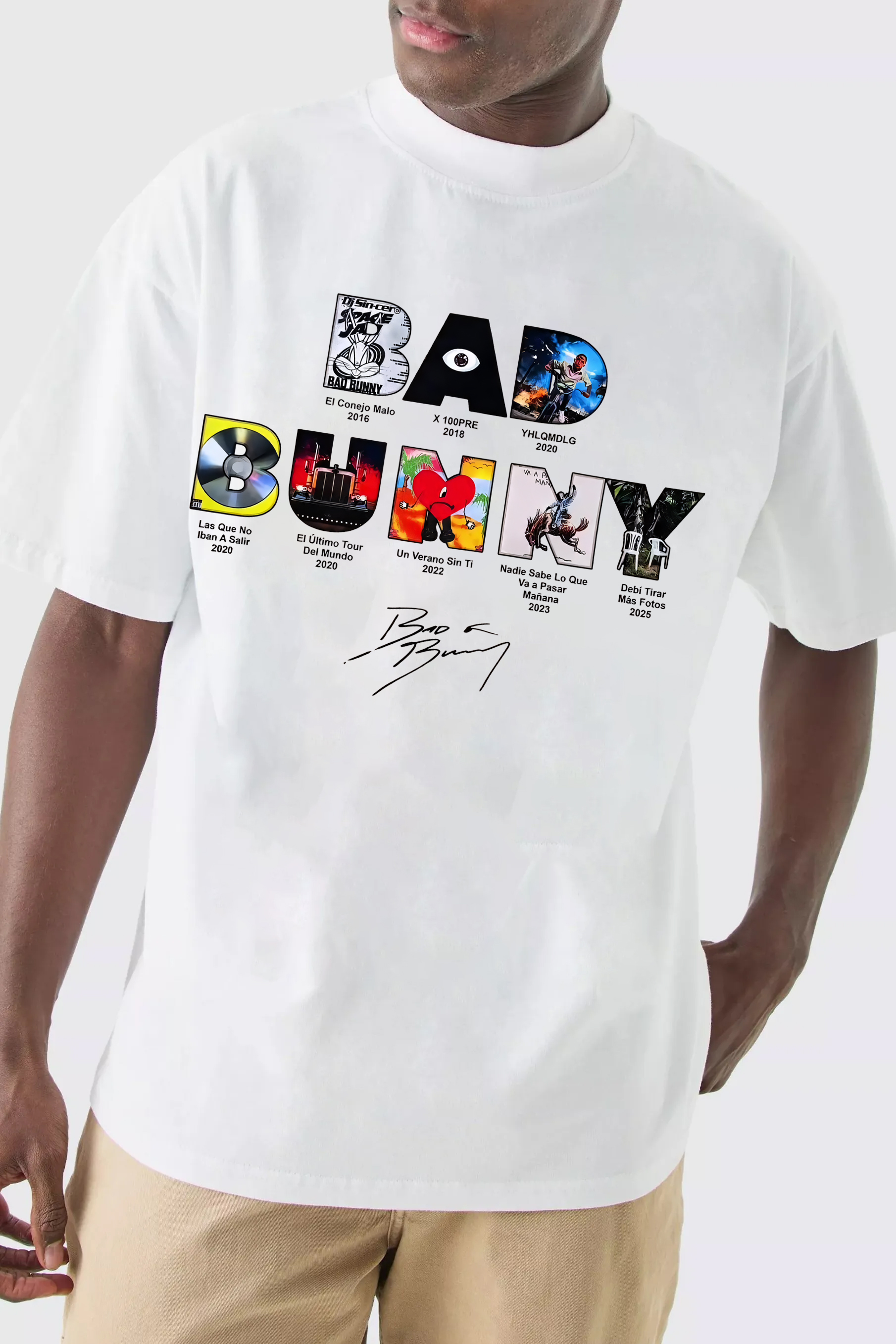 badbunny albums men's t-shirt