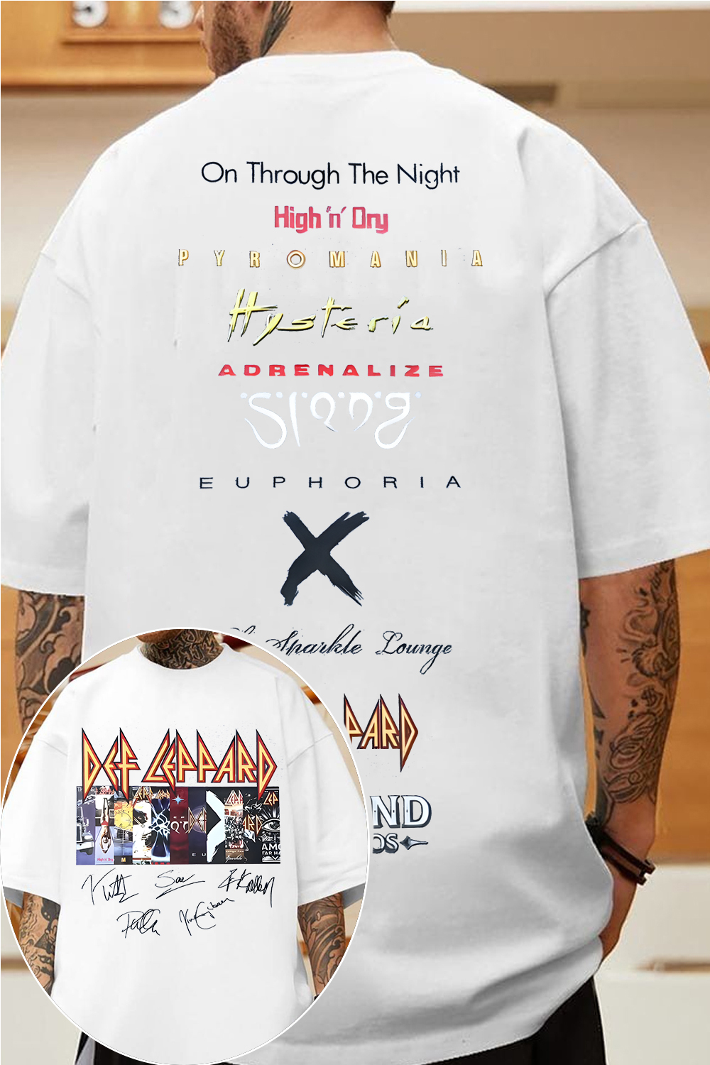 defleppard 2-sided printed tee