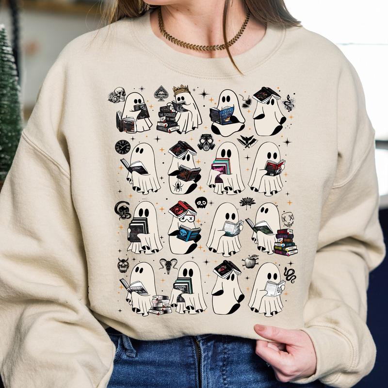 Ghost Reading Dark Romance Novels T-shirts