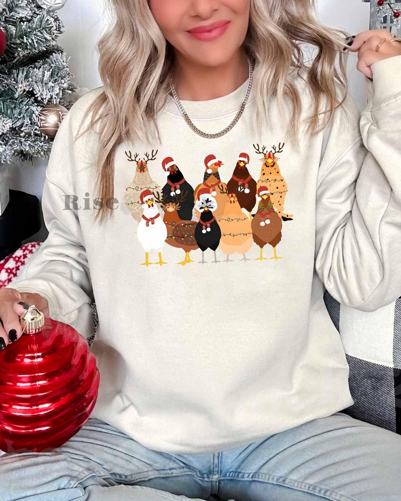 Christmas Lovely Chicken – Sweatshirt - Women