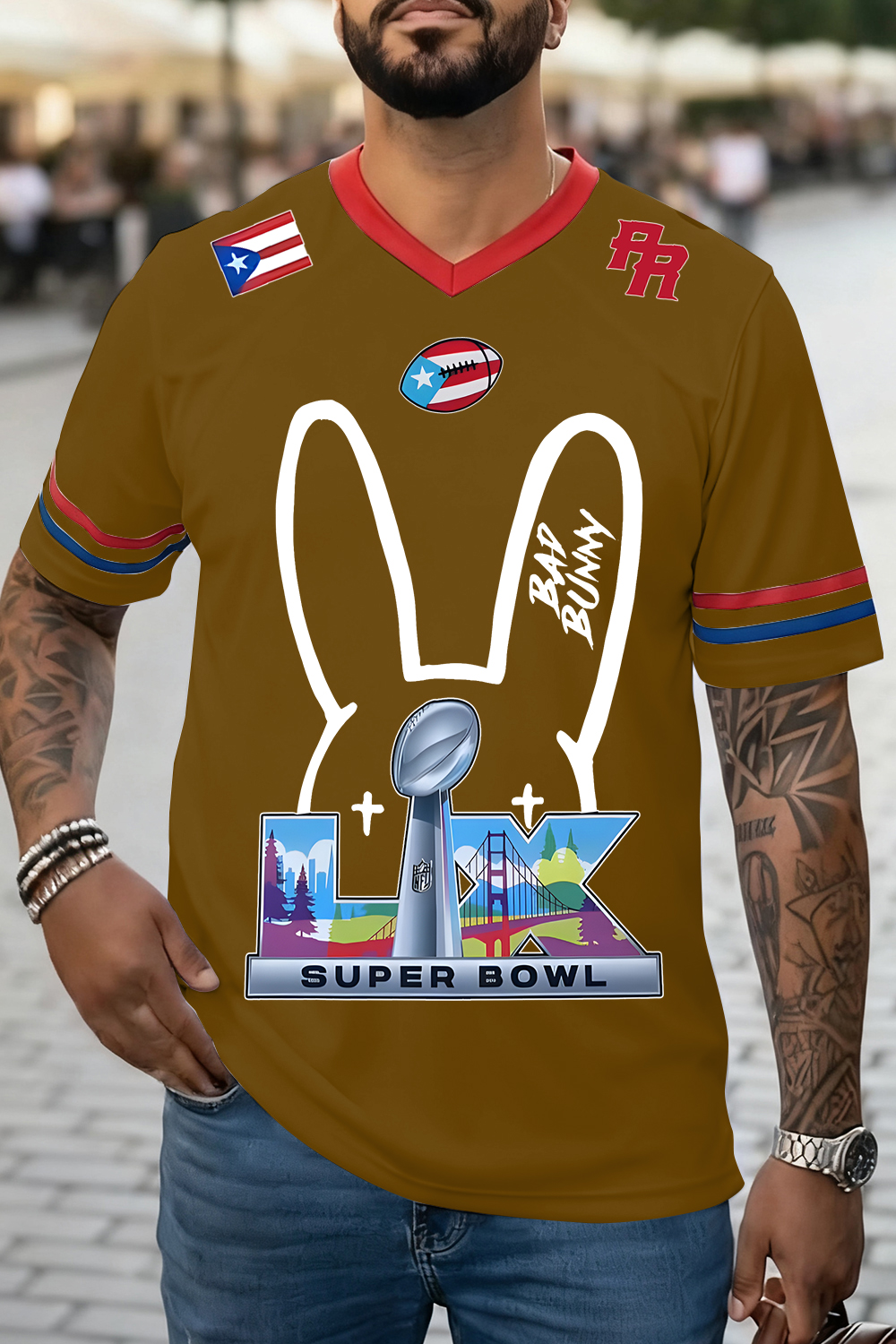 Bunny Ears Bad Bunny🏈 Benito Football Jersey