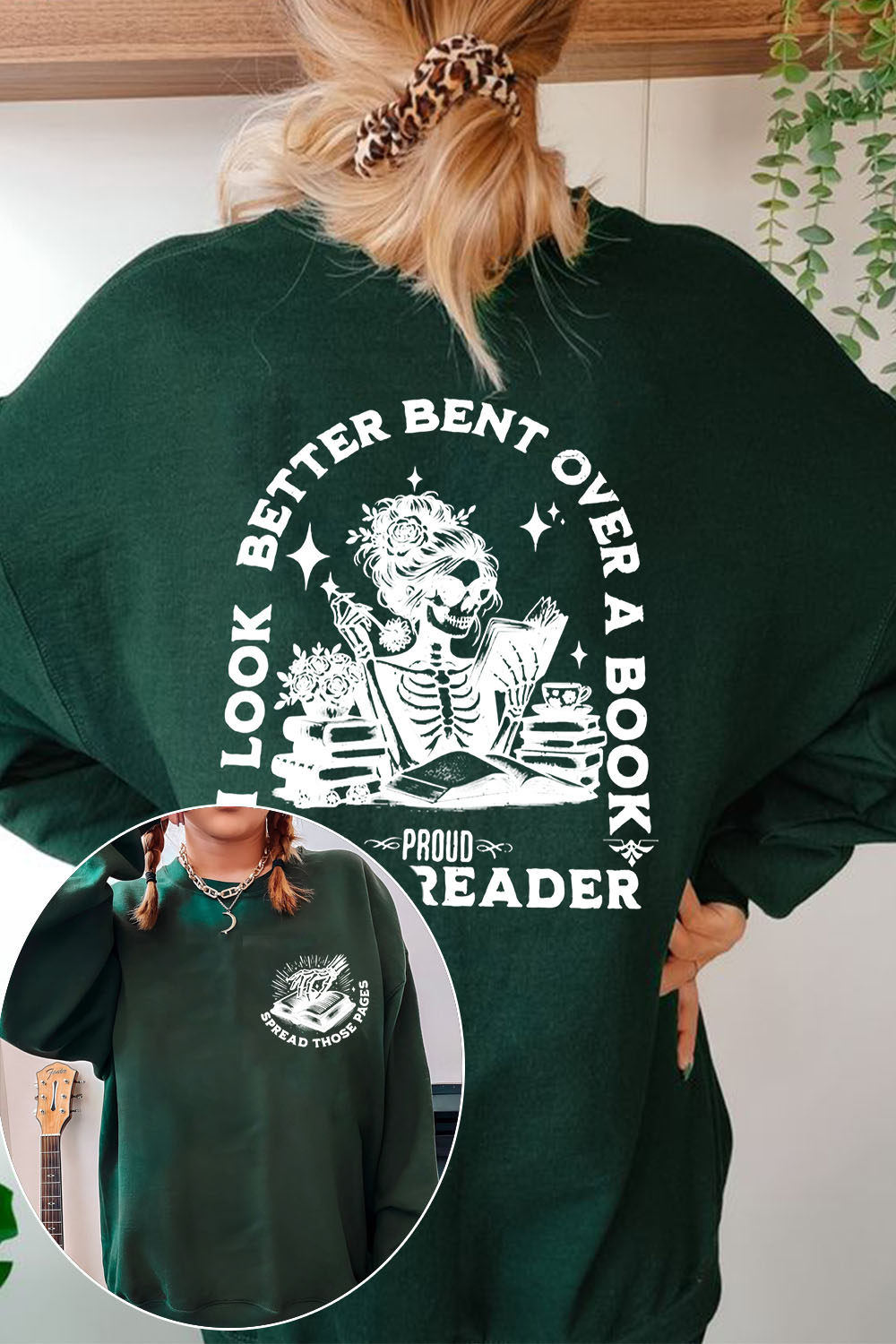 i look better bent over a book crew neck sweatshirt