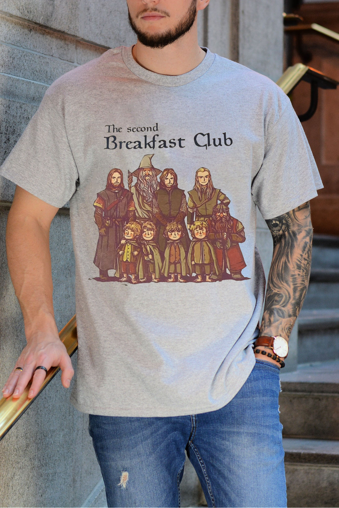 Lord of the Rings cartoon casual men's printed short-sleeved loose T-shirt