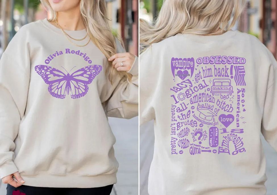 Vintage Guts Olivia Spilled Track List Sweatshirt