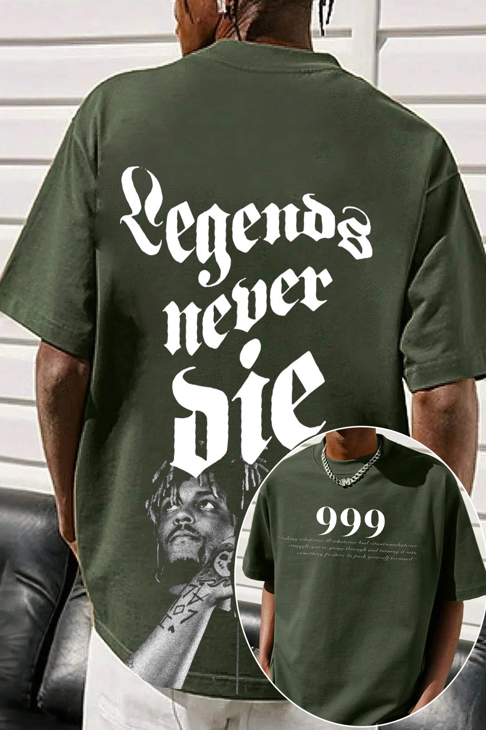 Juice WRLD999 Double-sided printed short-sleeved men's T-shirt