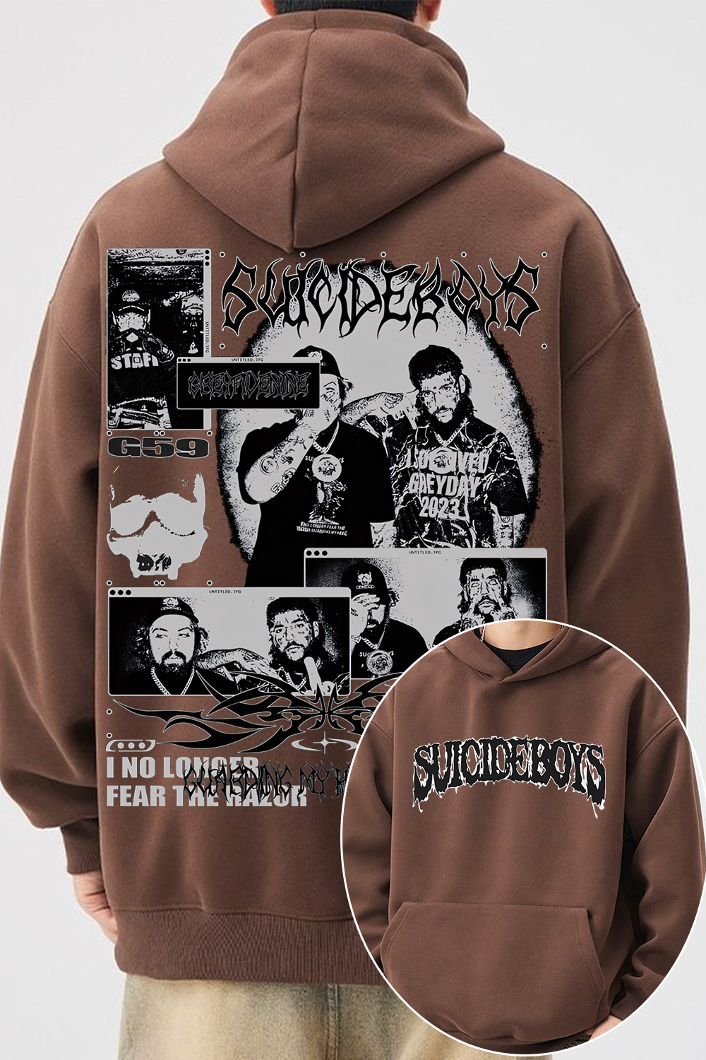 uicideboys casual 2-side printed hoodie