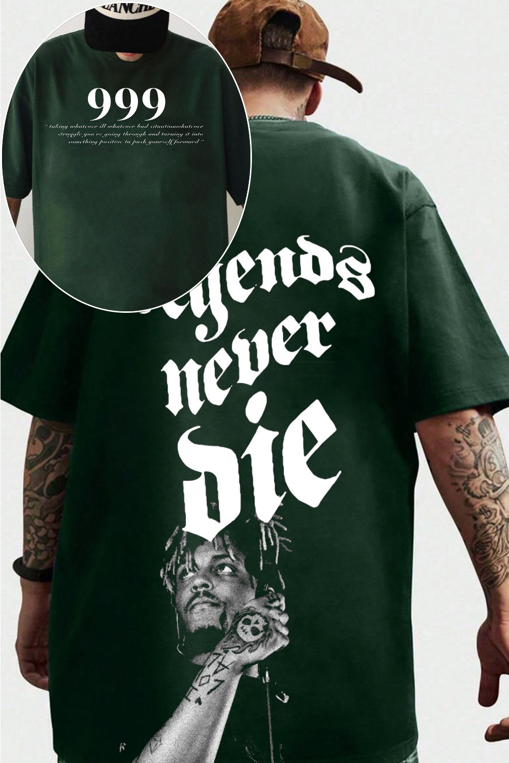 Juice WRLD999 Double-sided printed short-sleeved men's T-shirt