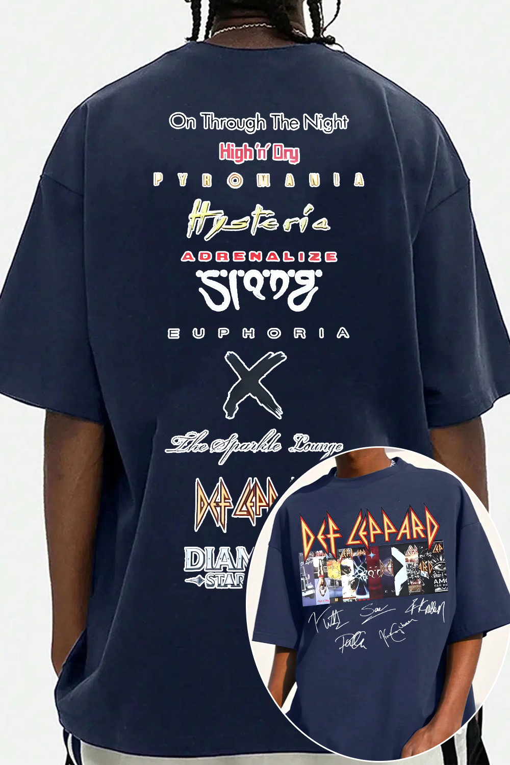 defleppard 2-sided printed tee