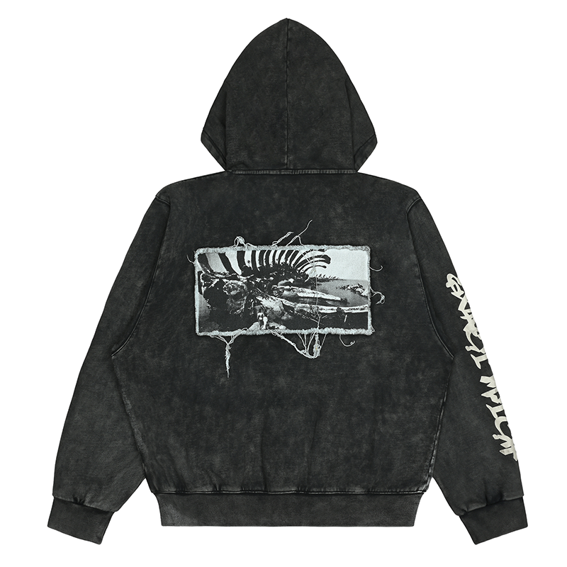 EXACTMATCH Hooded Denim Jacket - American Street Style