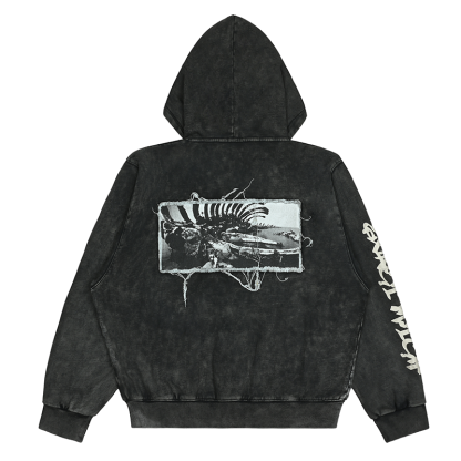 EXACTMATCH Hooded Denim Jacket - American Street Style