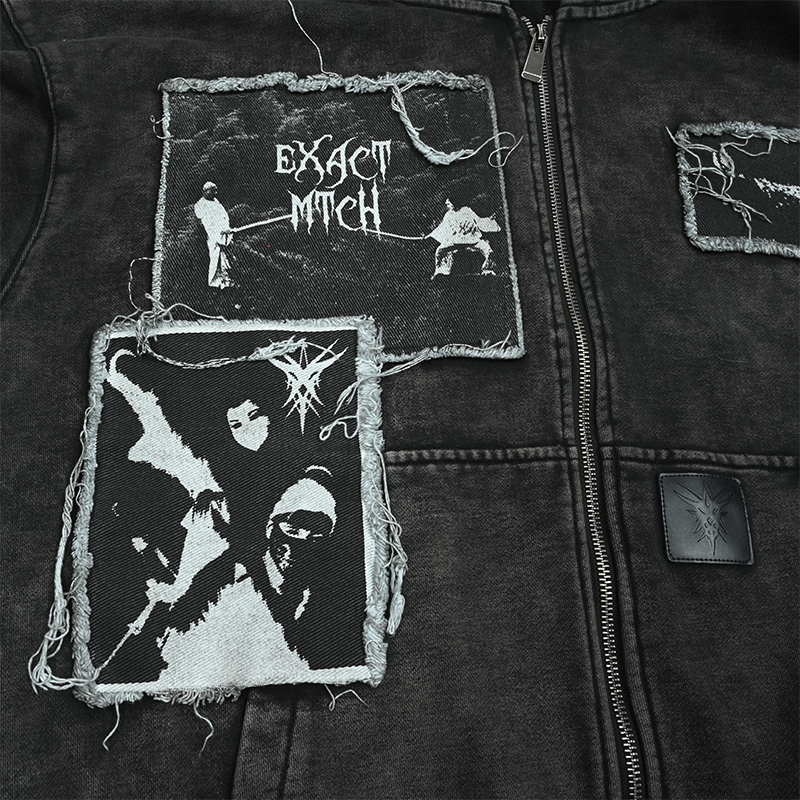 EXACTMATCH Hooded Denim Jacket - American Street Style