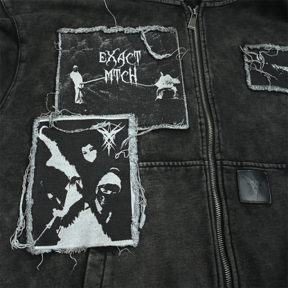 EXACTMATCH Hooded Denim Jacket - American Street Style