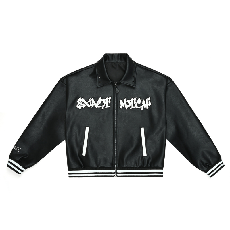 EXACTMTCH Street Trend Leather Jacket - American Fashion Focuspiece