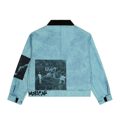 EXACTMTCH Cool Street Style Denim Jacket-America's Pioneer Fashion Items