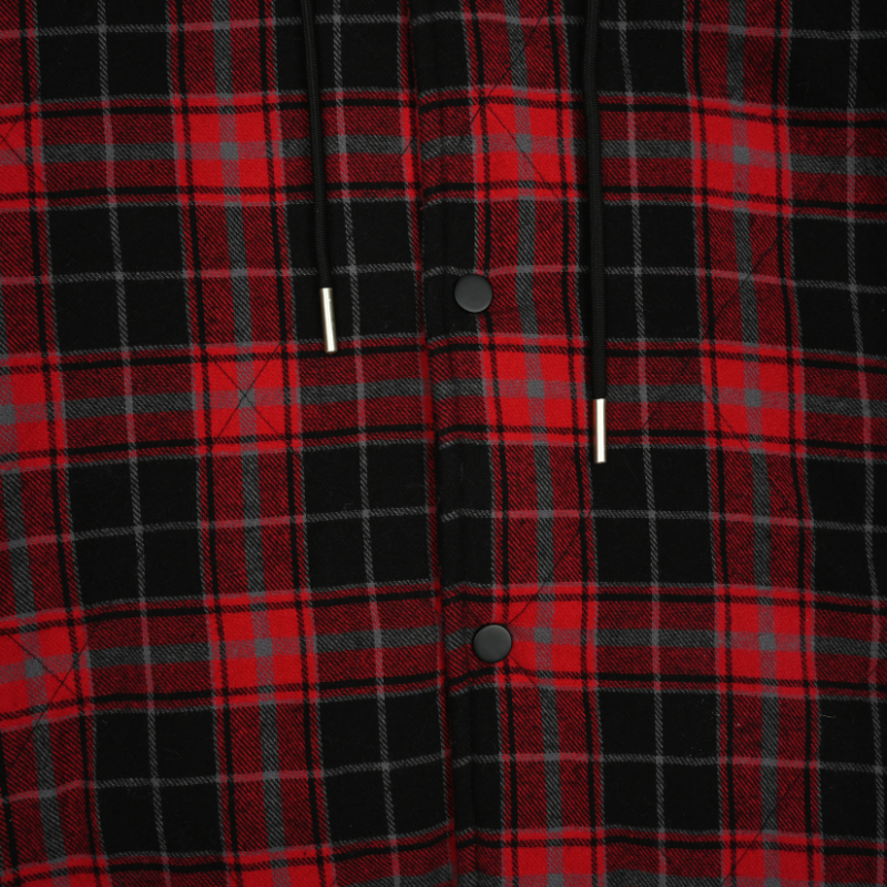 EXACTMTCH Trendy Patchwork Hooded Shirt Jacket - The New Favorite of American Street Fashion