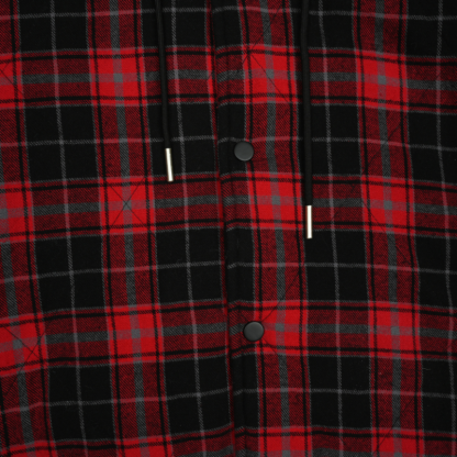 EXACTMTCH Trendy Patchwork Hooded Shirt Jacket - The New Favorite of American Street Fashion