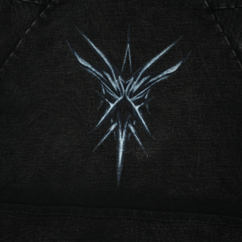 EXACTMTCH Dark Trend Denim Hooded Jacket- American street style cool choice