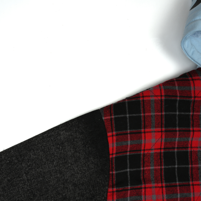 EXACTMTCH Trendy Patchwork Hooded Shirt Jacket - The New Favorite of American Street Fashion