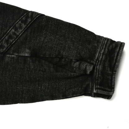 EXACTMTCH Dark Trend Denim Hooded Jacket- American street style cool choice