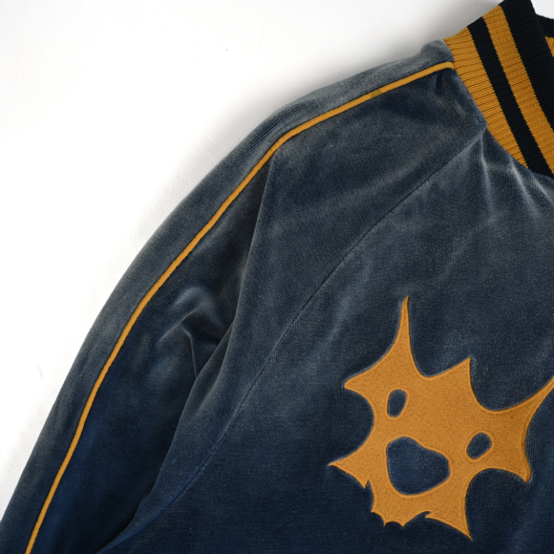 EXACTMTCH Velvet Baseball Jacket - A Must-Have Item for American Street Fashion
