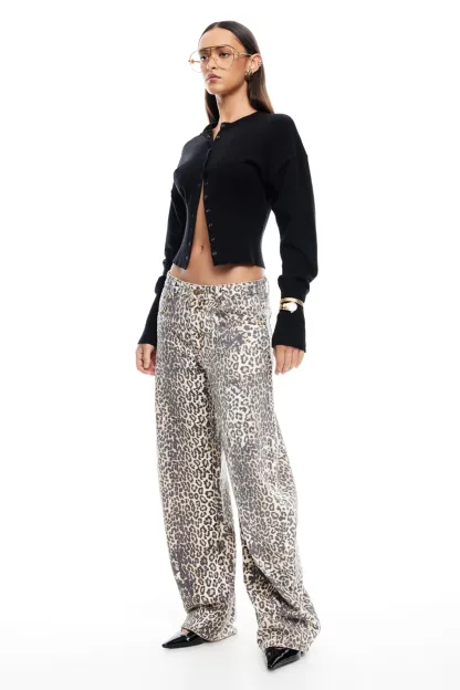 LIONESS Horseshoe Jean Leopard Fade