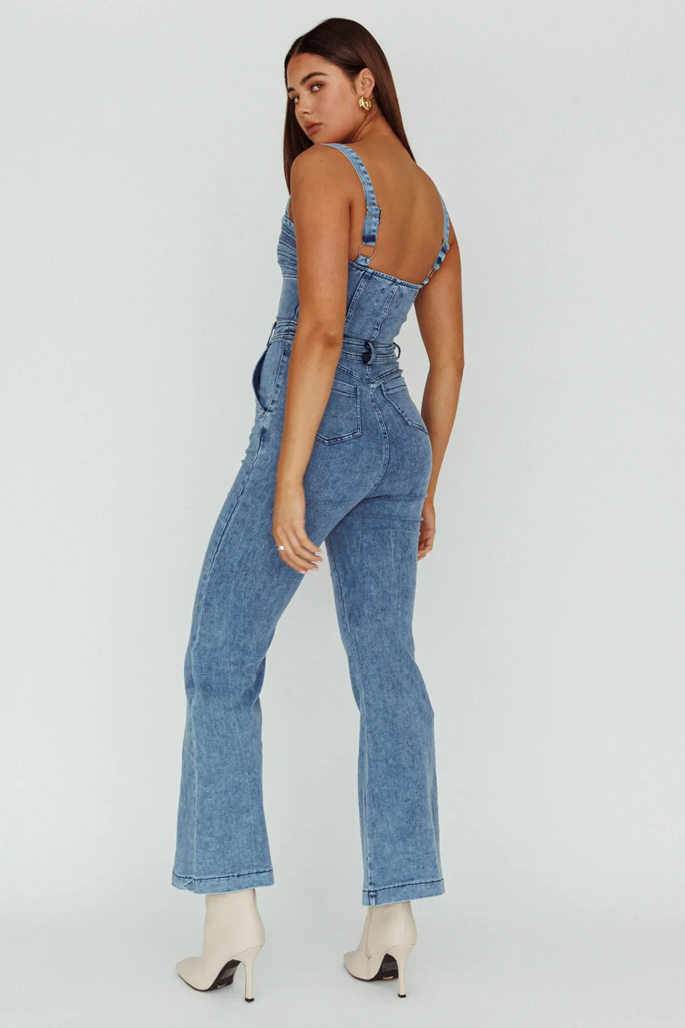 Emilio Flared Jumpsuit Denim