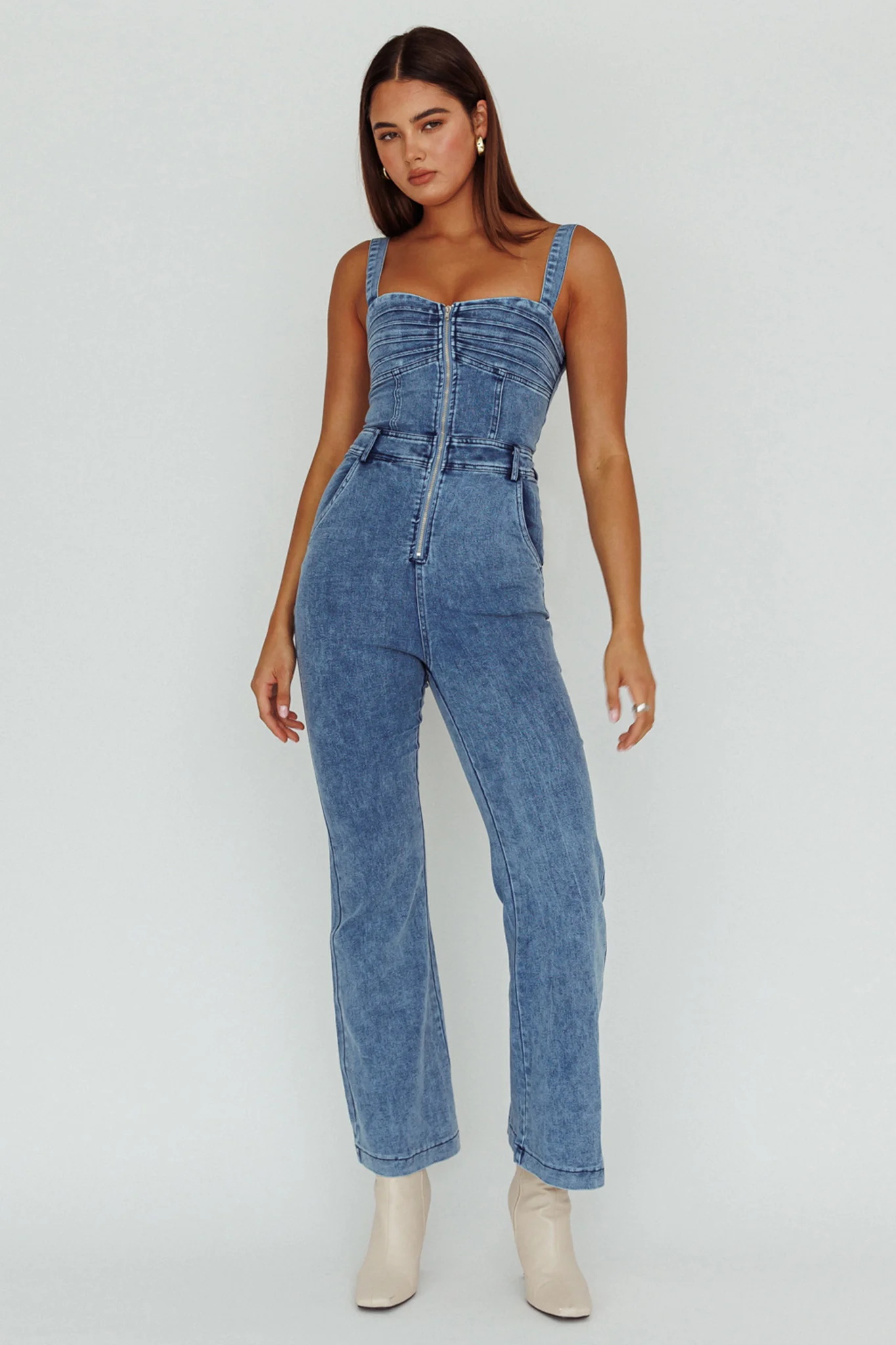 Emilio Flared Jumpsuit Denim