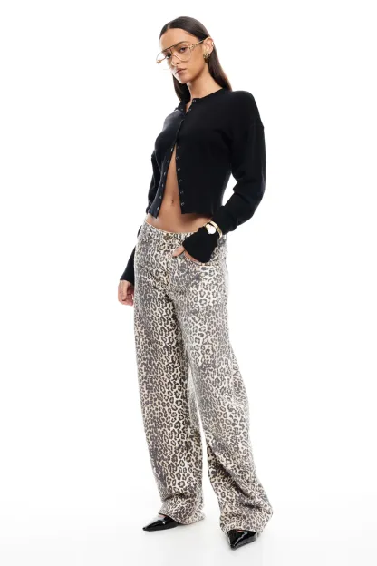LIONESS Horseshoe Jean Leopard Fade