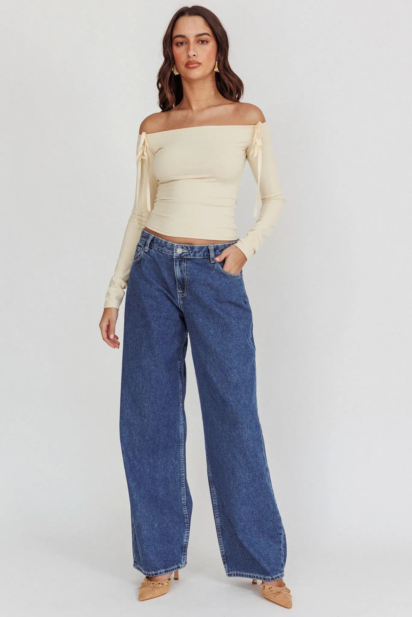 DR DENIM Hill Low Jeans Pebble Mid Stone