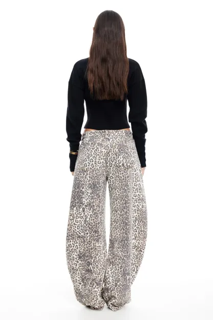 LIONESS Horseshoe Jean Leopard Fade