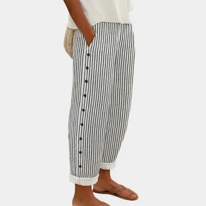 REA | COMFORTABLE STRIPED CASUAL PANTS
