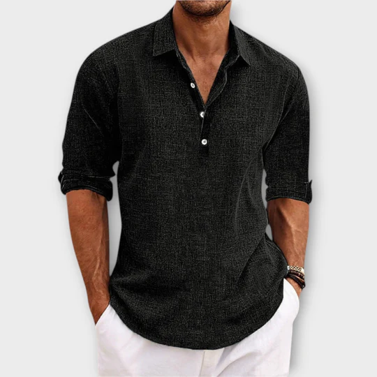 LUCA | ELEGANT COTTON-LINEN BLEND SHIRT