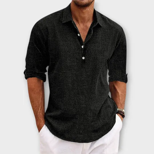LUCA | ELEGANT COTTON-LINEN BLEND SHIRT