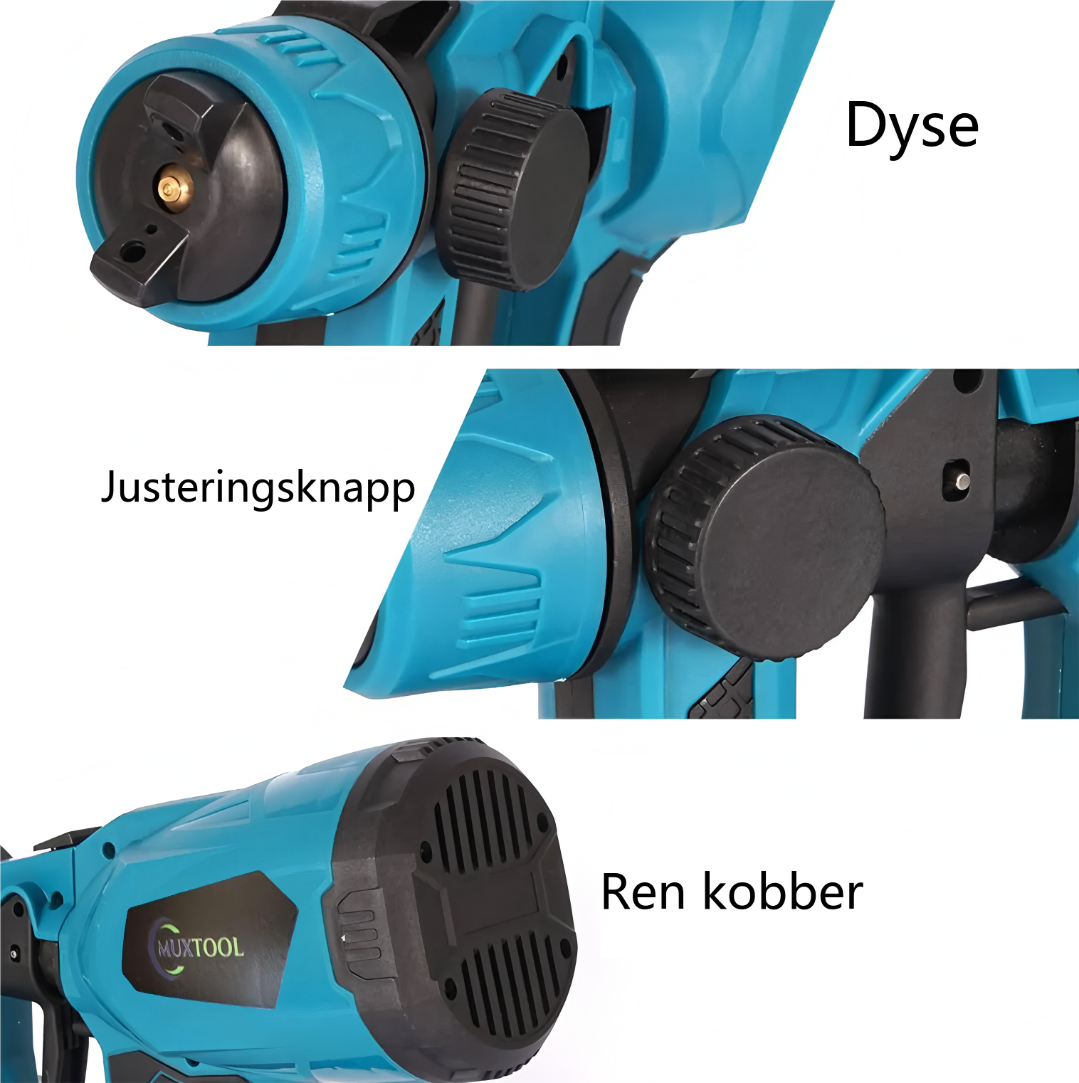 Høytrykks trådløs sprøytepistol med 2 batterier