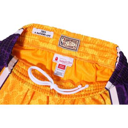 BAthtPE X MITCHELL & NESS LOS ANGELES LAKERS JERSEY SHORTS MENS
