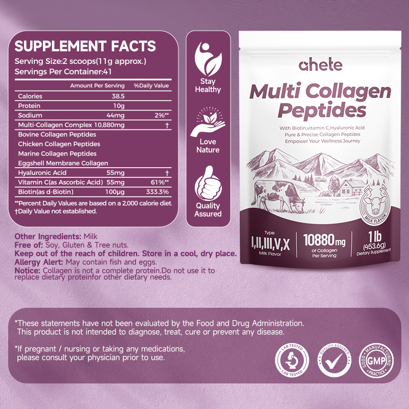 AHETE Multi Collagen Peptides MILK FLAVOR