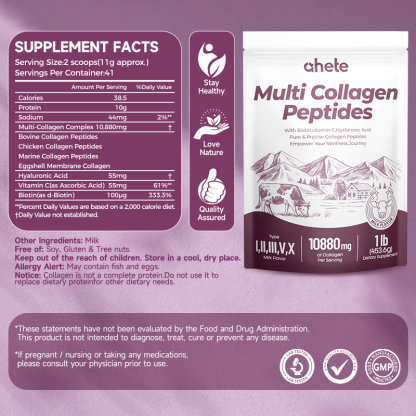 AHETE Multi Collagen Peptides MILK FLAVOR
