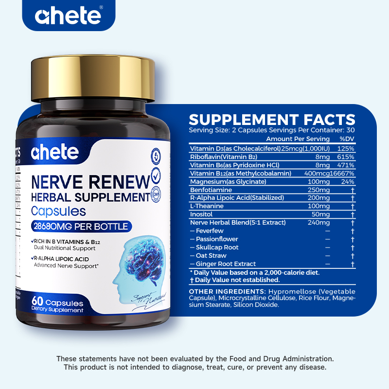 AHETE NERVE RENEW HERBAL SUPPLEMENT Capsules