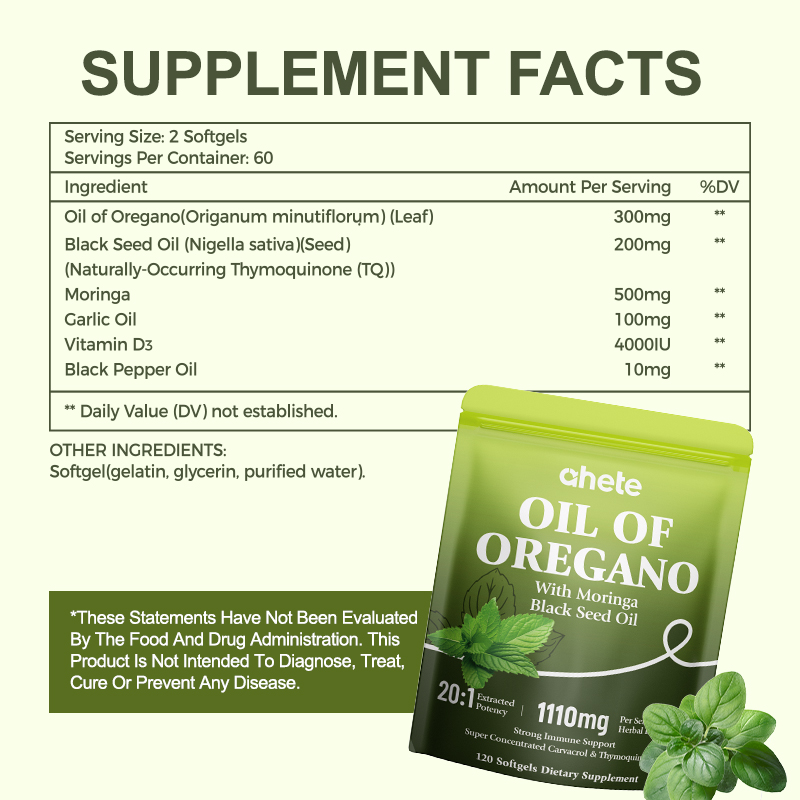 Ahete  OIL OF OREGANO With Moringa Black Seed Oil 