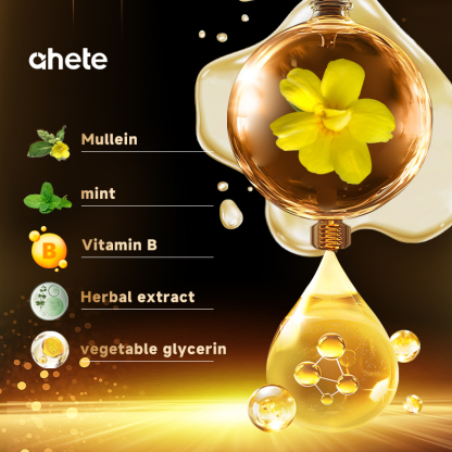 Ahete Mullein Leaf Extract Drops for Lungs - Fast Absorption Liquid Herbal Supplement, Natural Respiratory Support with 99.9% Bioavailability, Hypoallergenic Mint-Infused Formula, 6fl.oz